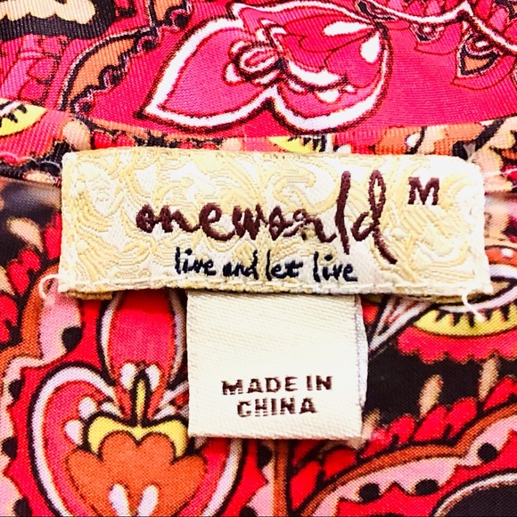 OneWorld women’s BoHo Tunic Top  size medium - Picture 6 of 6